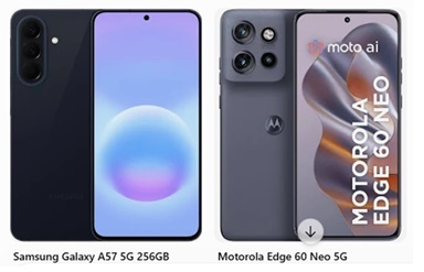Samsung Galaxy A57 vs Motorola Edge 60 em comparativo de smartphones