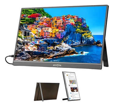 Monitor portátil para notebook ARZOPA A1 Gamut 15,6 polegadas Full HD