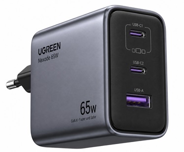 Carregador UGREEN Nexode 65W GaN com três portas