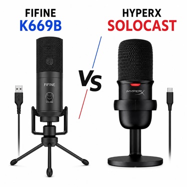 FIFINE K669B vs HyperX SoloCast comparativo de microfones USB