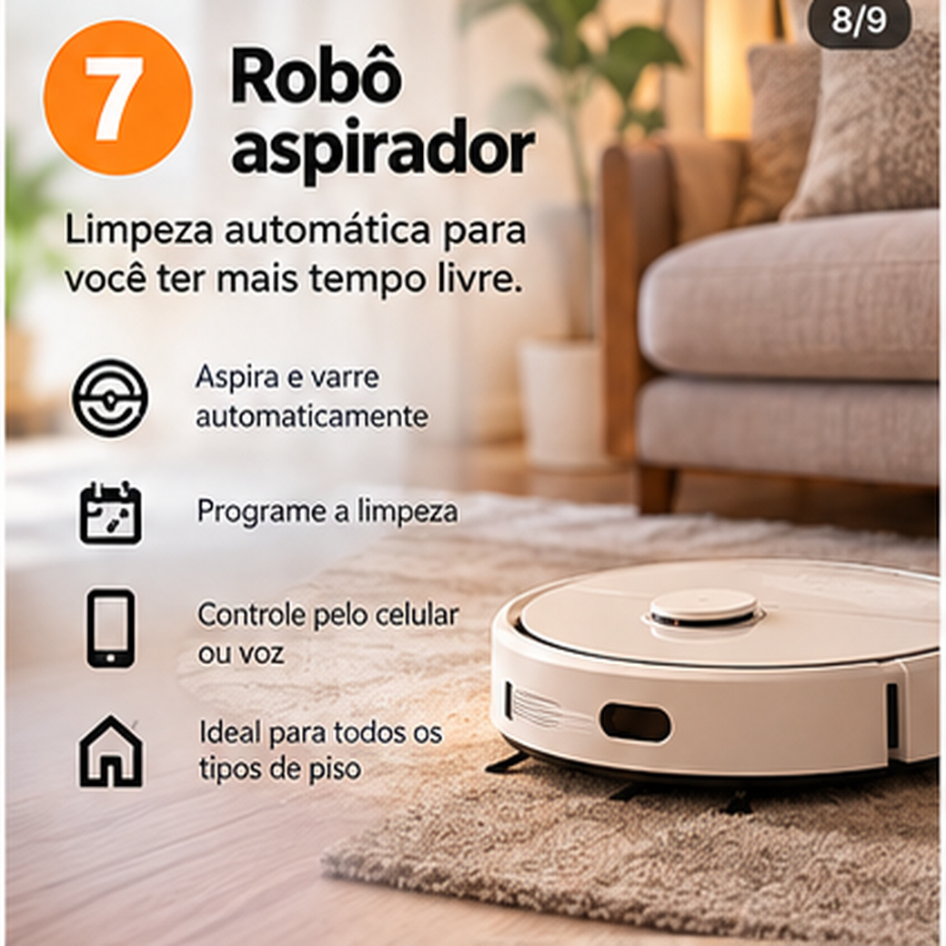 Robô aspirador para casa conectada